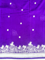 Violet Purple Motif Katan Silk Handwoven Banarasi Saree