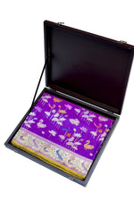 Violet Purple Shikargah Katan Silk Handwoven Banarasi Saree