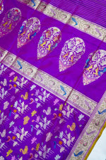 Violet Purple Shikargah Katan Silk Handwoven Banarasi Saree