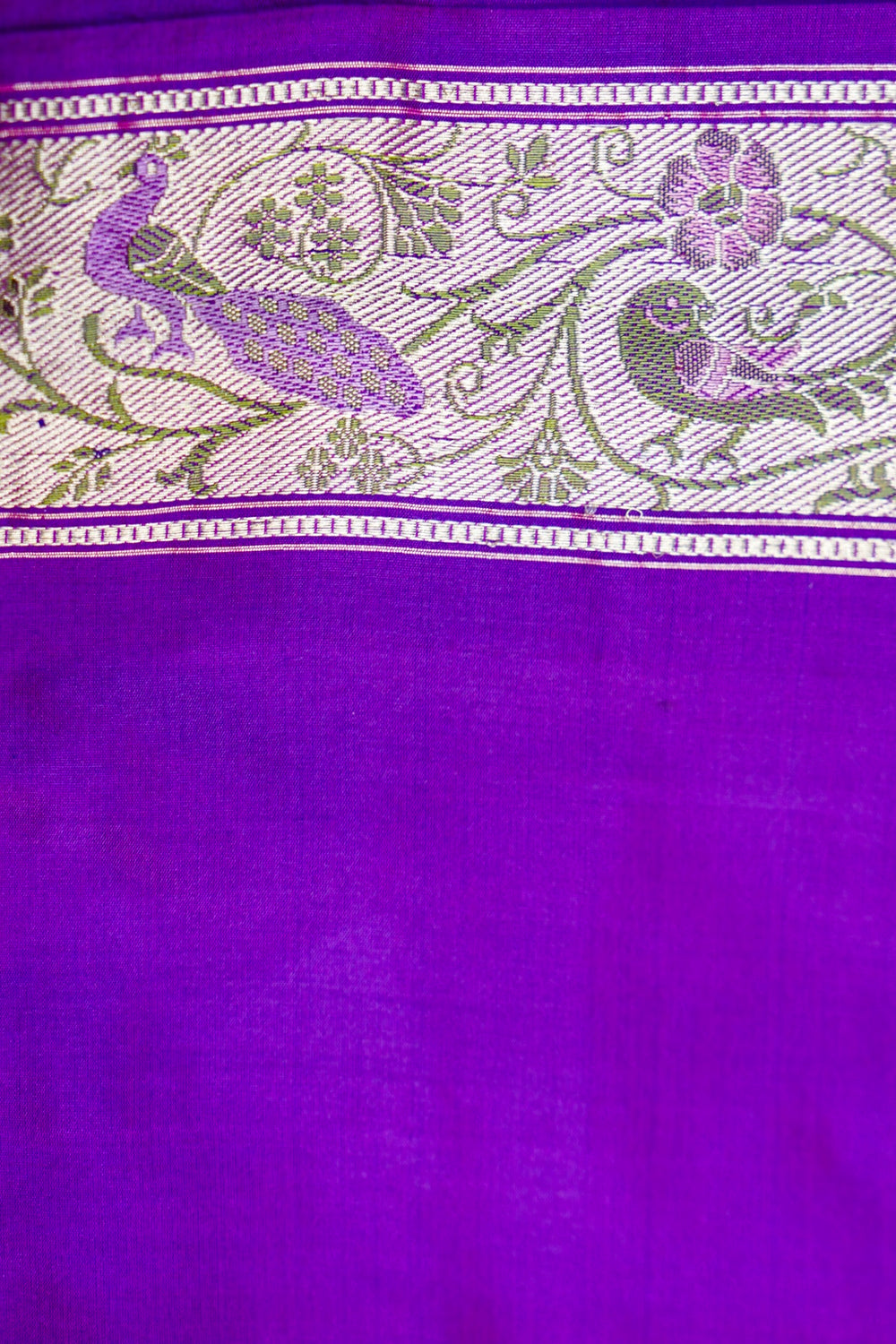 Violet Purple Shikargah Katan Silk Handwoven Banarasi Saree