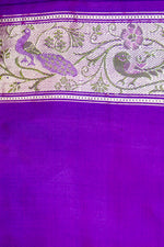 Violet Purple Shikargah Katan Silk Handwoven Banarasi Saree