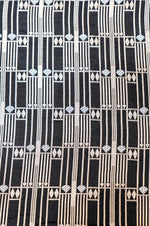 Jade Black Geometric Katan Silk Handwoven Banarasi Thaan