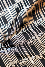 Jade Black Geometric Katan Silk Handwoven Banarasi Thaan