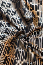 Jade Black Geometric Katan Silk Handwoven Banarasi Thaan