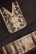 Handwoven Classic Black Banarasi Katan Silk Suit