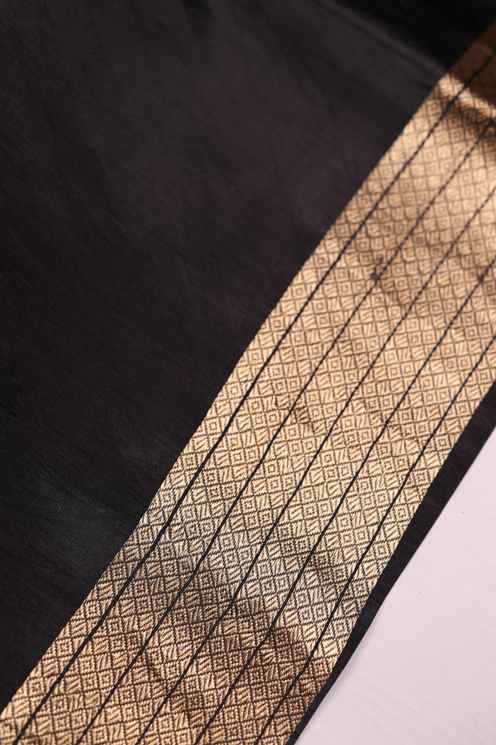 Handwoven Classic Black Banarasi Katan Silk Suit