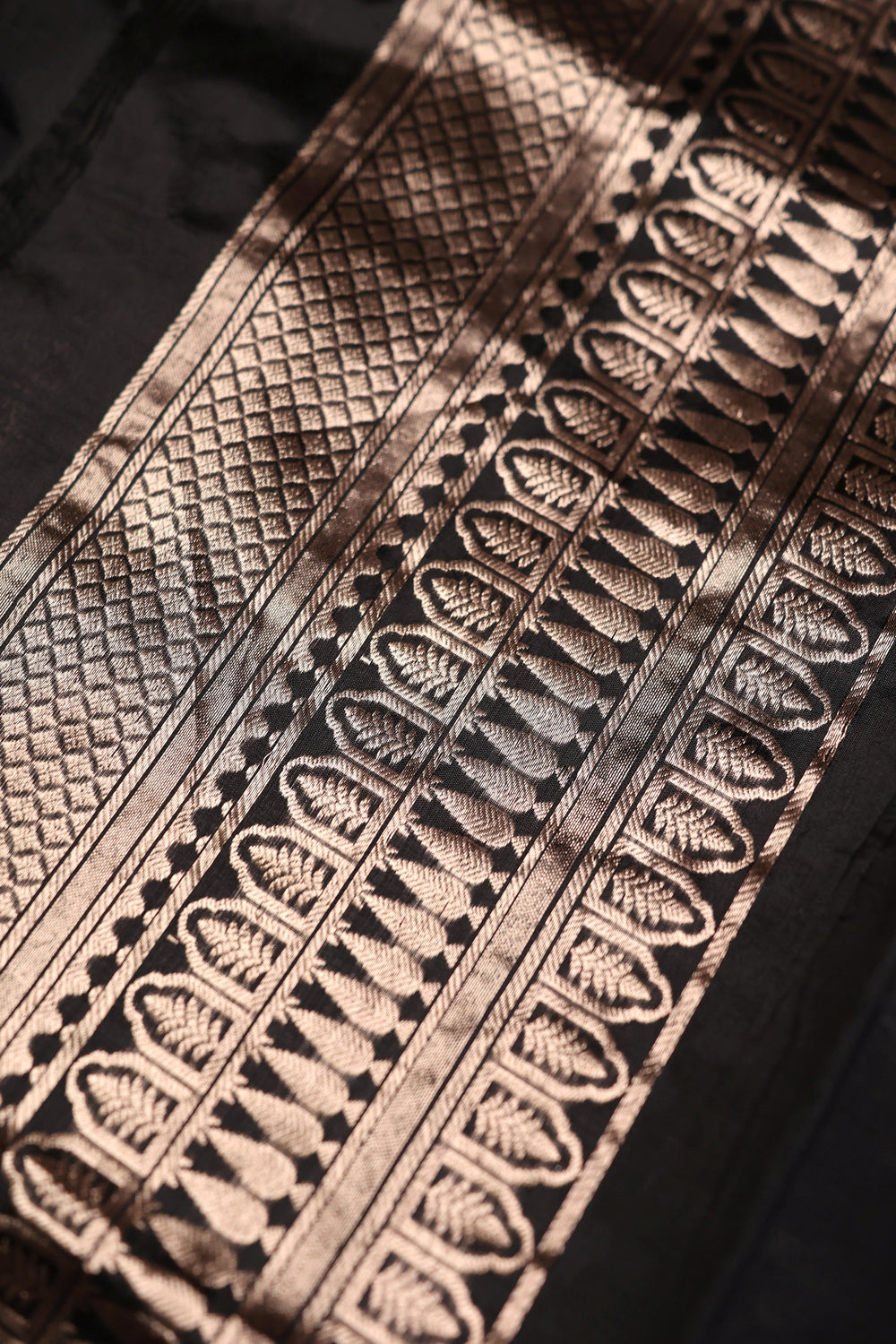 Handwoven Black Banarasi Brocade Pure Katan Silk Co-ord Set