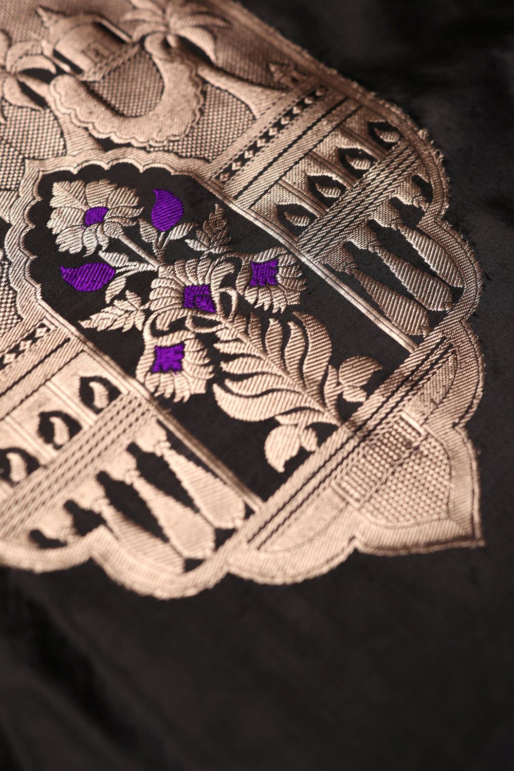 Handwoven Black Banarasi Brocade Pure Katan Silk Co-ord Set