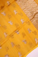 Handwoven Yellow Banarasi Tusser Silk Suit
