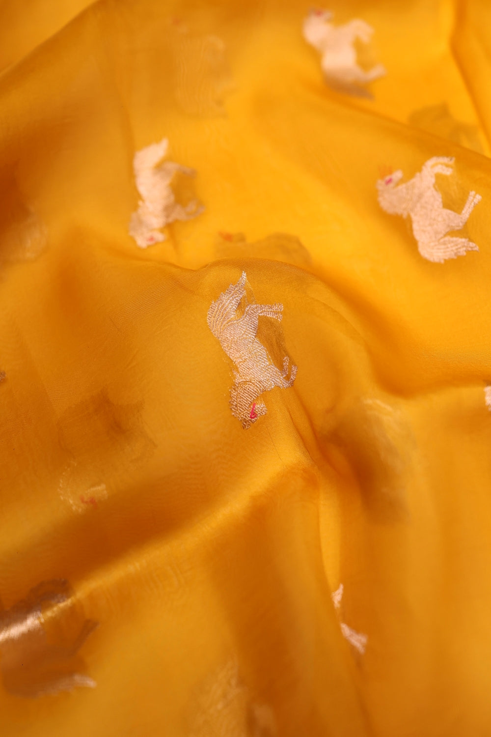 Handwoven Yellow Banarasi Tusser Silk Suit