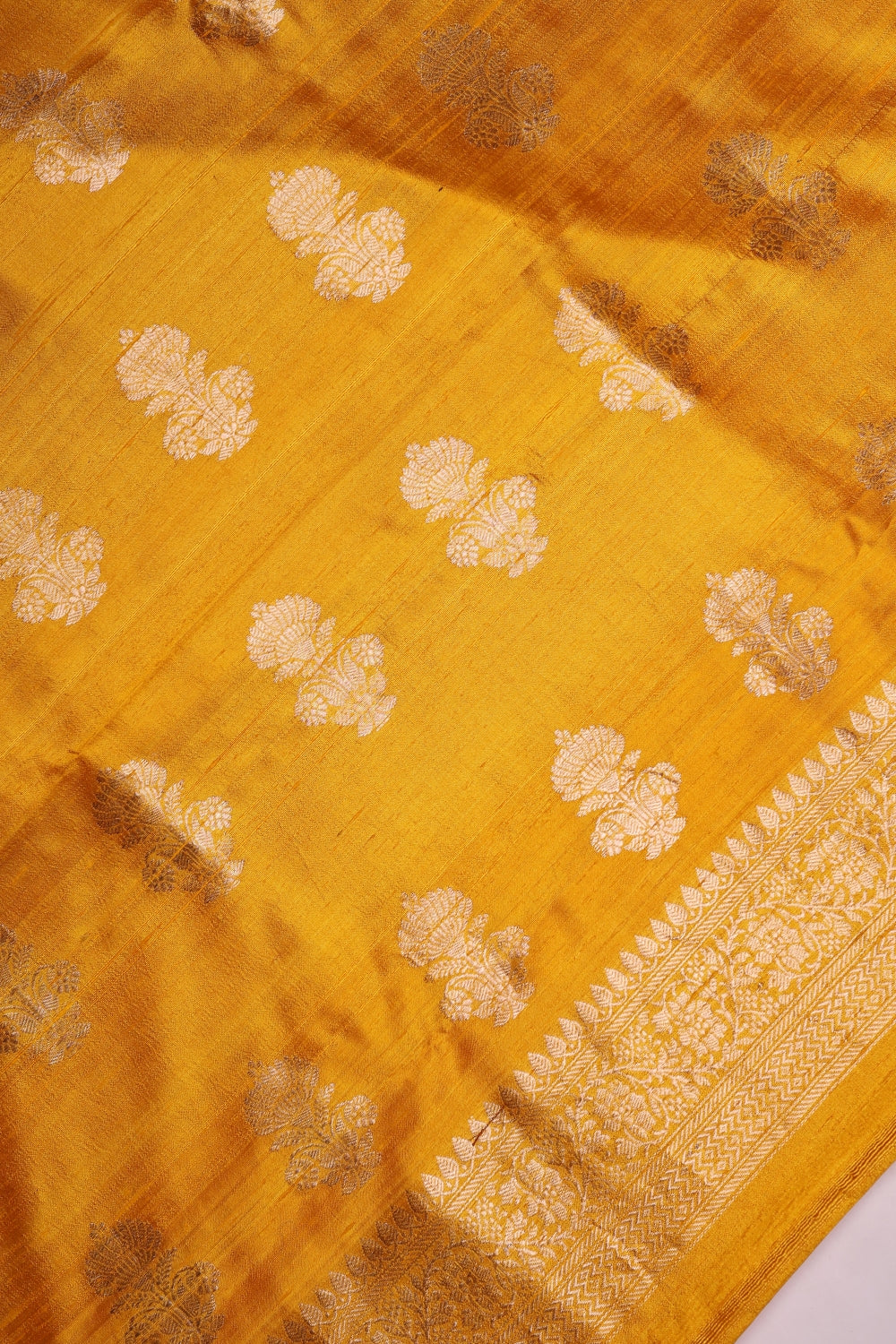 Handwoven Yellow Banarasi Tusser Silk Suit