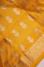 Handwoven Yellow Banarasi Tusser Silk Suit
