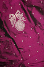 Handwoven Wine Berry Banarasi Katan Silk Suit