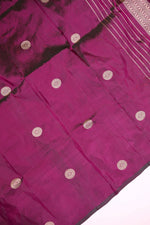 Handwoven Wine Berry Banarasi Katan Silk Suit