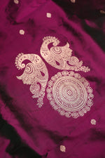 Handwoven Wine Berry Banarasi Katan Silk Suit