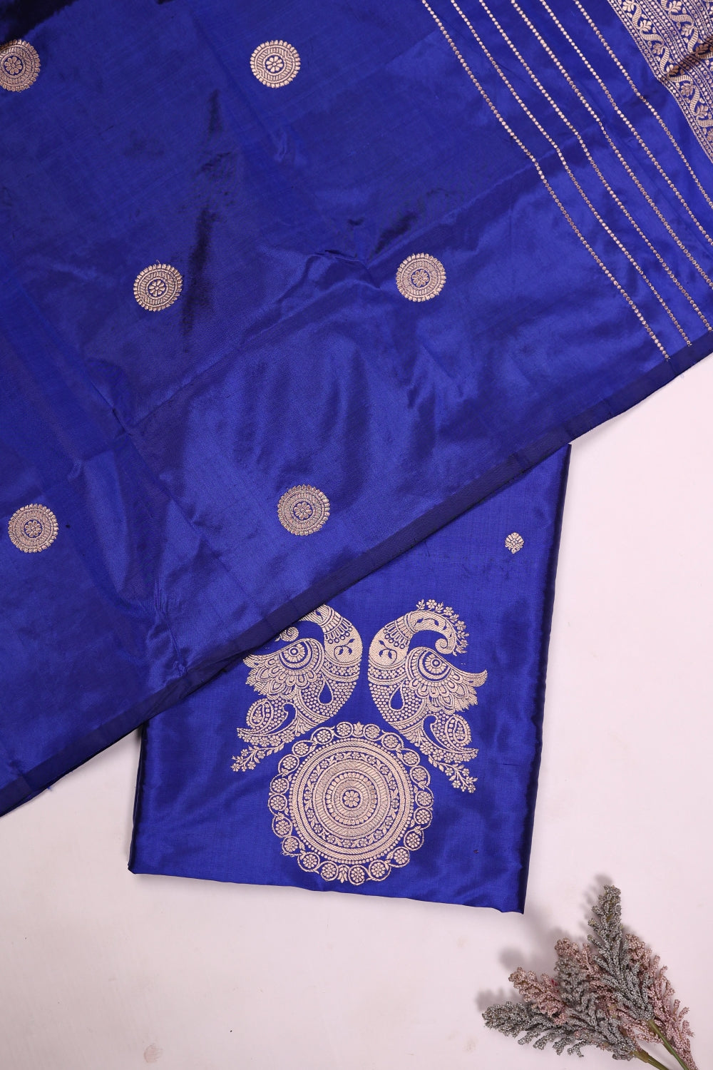 Handwoven Royal Blue Banarasi Katan Silk Suit