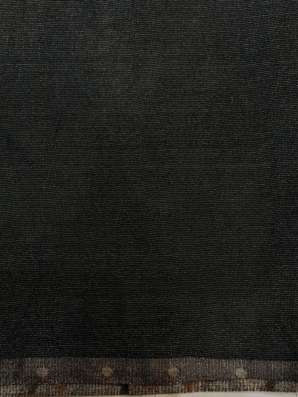 Metal Black Floral Katan Tissue Handwoven Banarasi Saree
