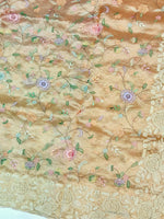Linen White Resham Embroidery Breezy Organza  Handwoven Banarasi Saree