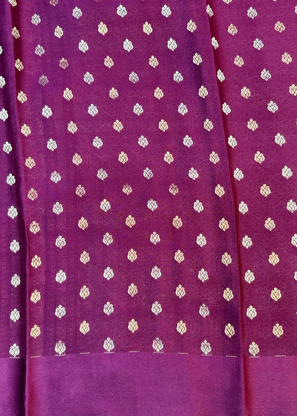 Boysenberry Purple Stripe Crepe  Handwoven Banarasi Saree