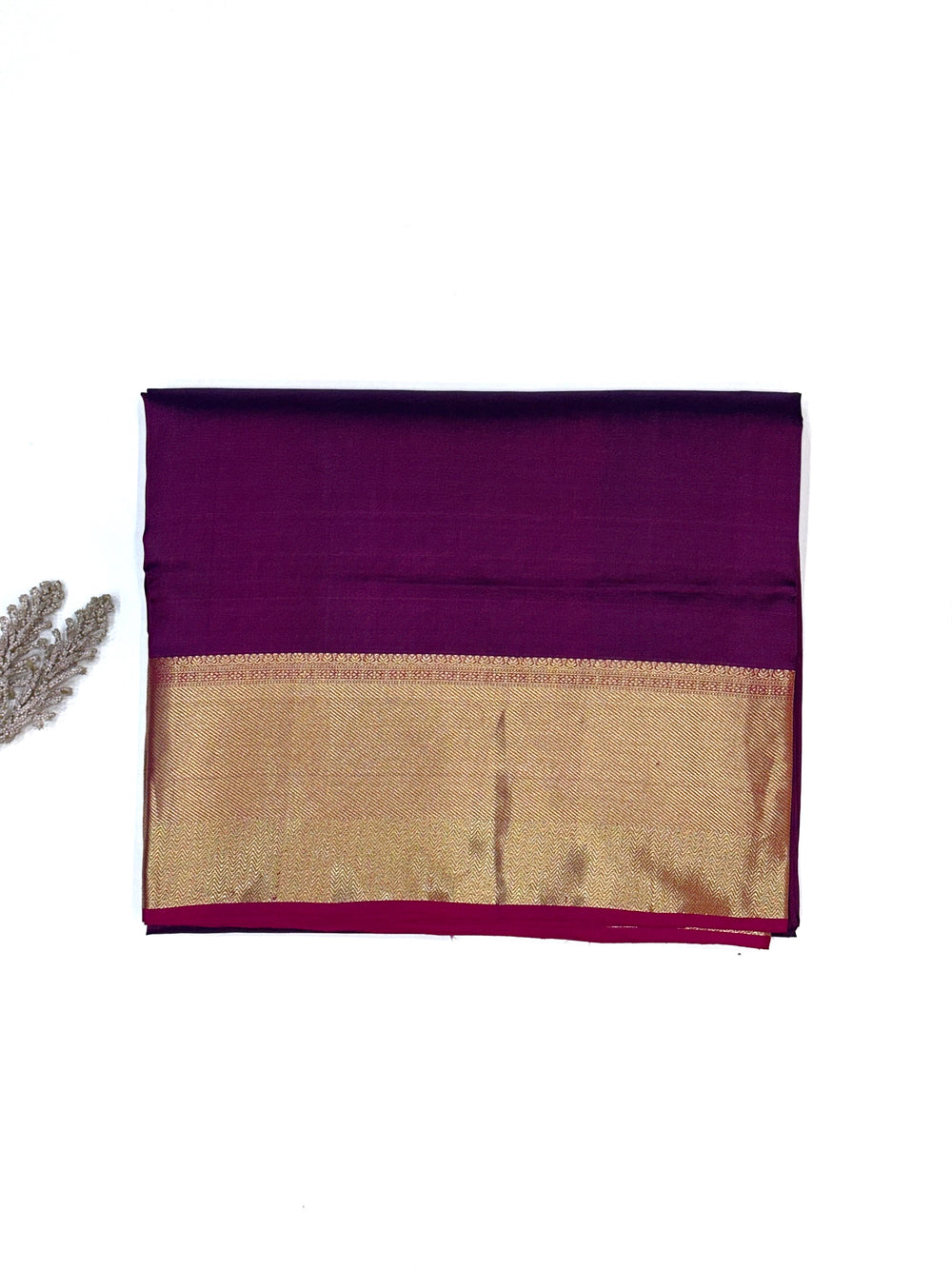 Boysenberry Purple Plain South Silk Kanjivaram Saree