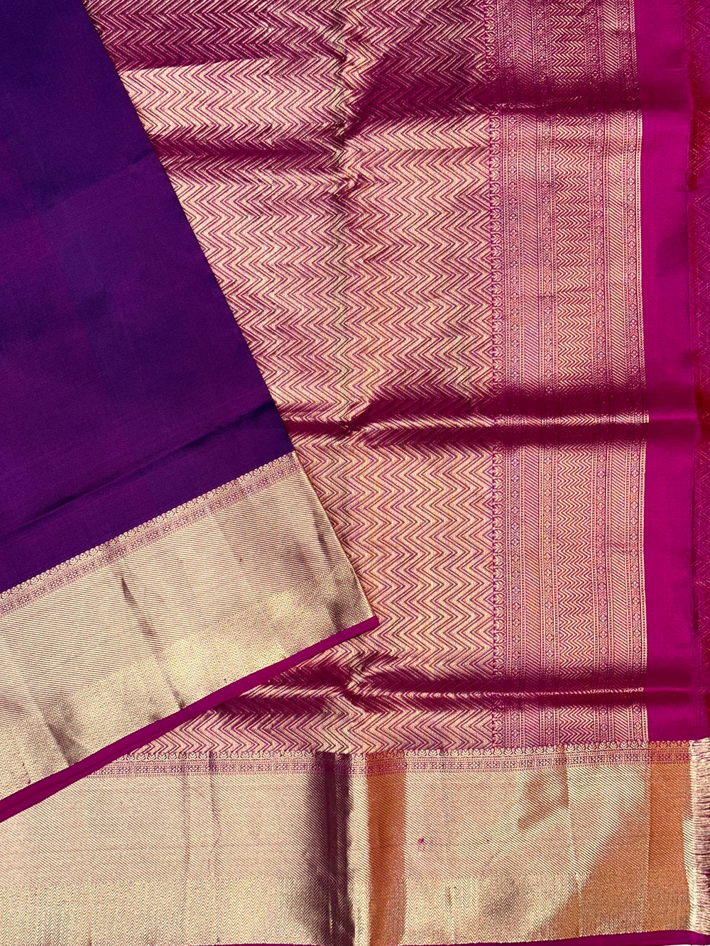 Boysenberry Purple Plain South Silk Kanjivaram Saree