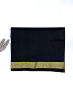Jade Black Plain South Silk Kanjivaram Saree