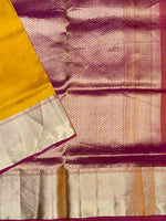 Honey Yellow Plain South Silk Kanjivaram Saree