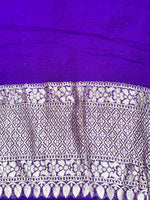 Berry Blue Meenakari Georgette Khaddi Handwoven Banarasi Saree