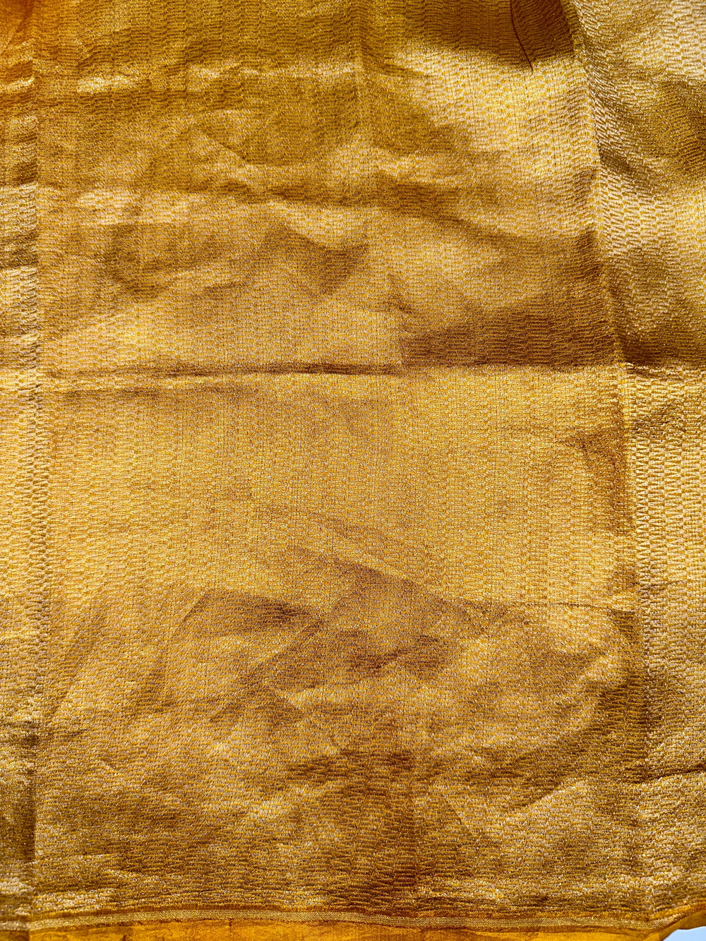 Gold Yellow Stripe Breezy Organza  Handwoven Banarasi Saree