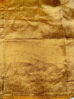 Gold Yellow Stripe Breezy Organza  Handwoven Banarasi Saree