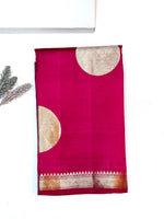 Magenta Pink Motif Soft Silk  Handwoven Banarasi Saree