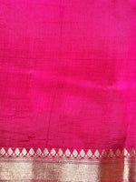 Magenta Pink Motif Soft Silk  Handwoven Banarasi Saree