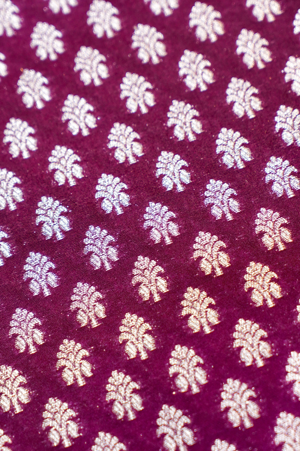 Boysenberry Purple Booti Silk By Cotton Blended Thaan