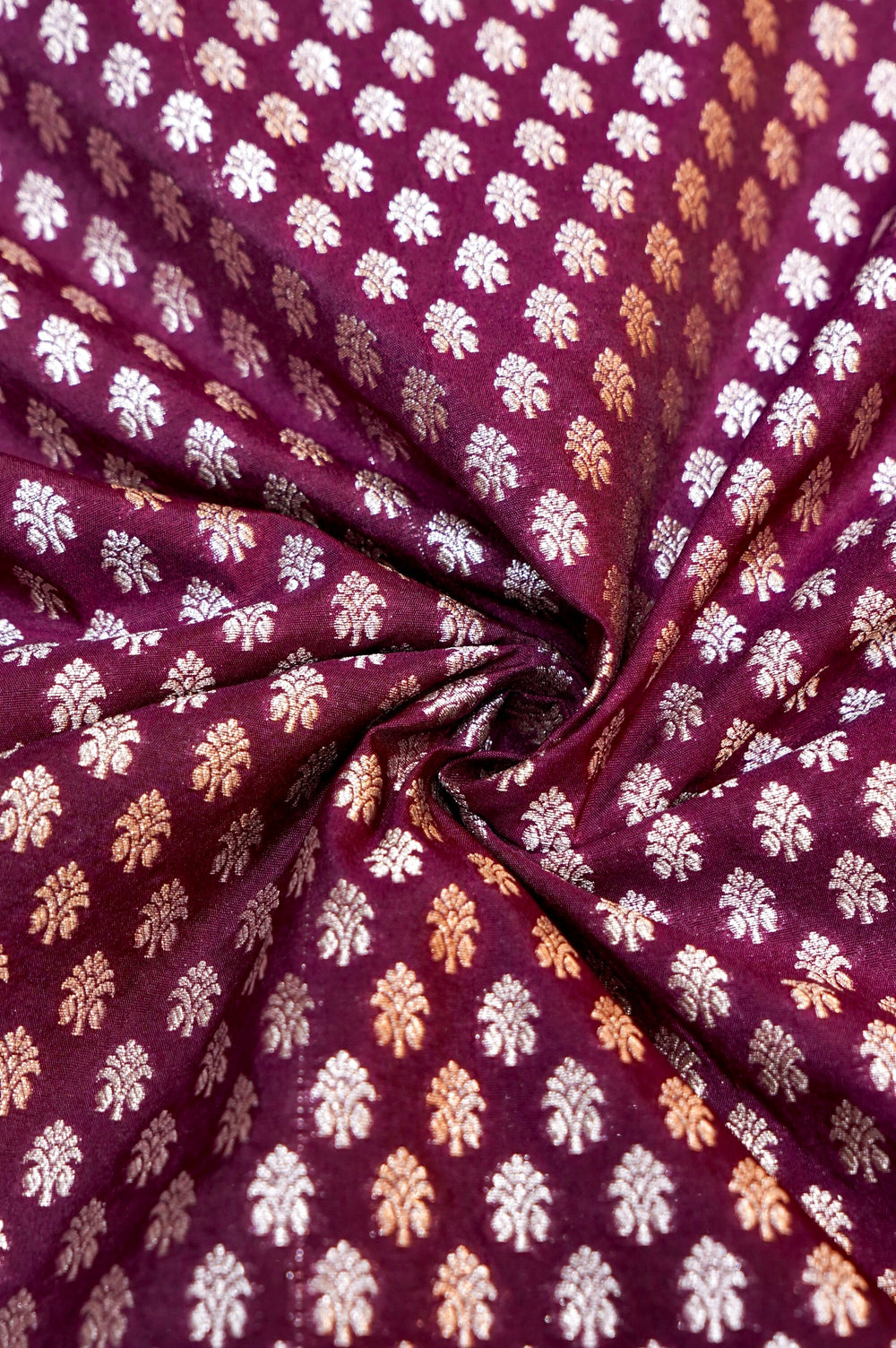 Boysenberry Purple Booti Silk By Cotton Blended Thaan