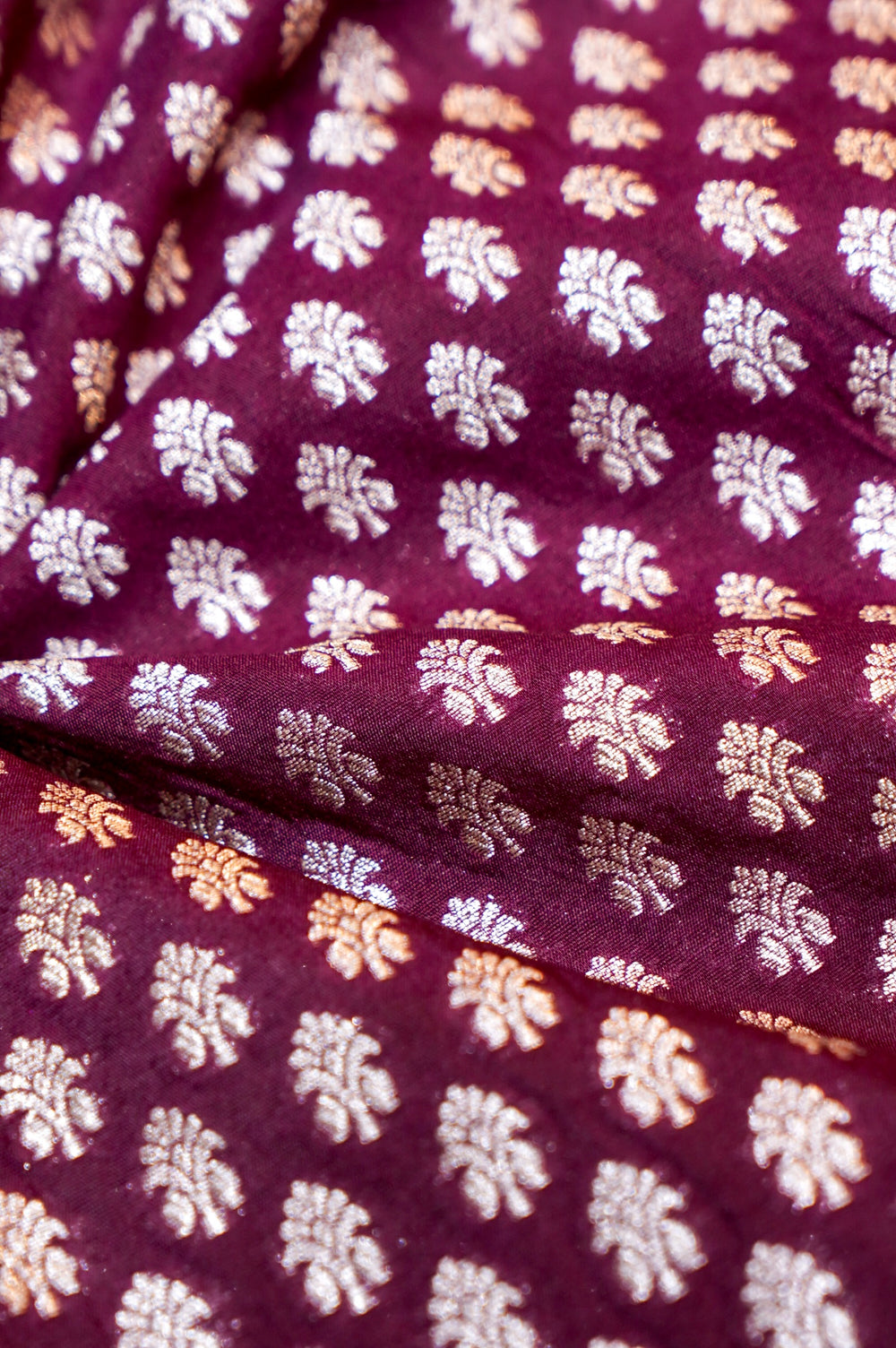 Boysenberry Purple Booti Silk By Cotton Blended Thaan