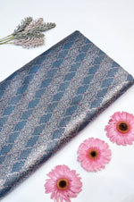 Aegean Blue Brocade Silk By Cotton Blended Thaan