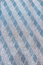 Aegean Blue Brocade Silk By Cotton Blended Thaan