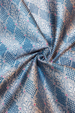 Aegean Blue Brocade Silk By Cotton Blended Thaan