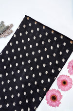 Jade Black Booti Soft Silk Banarasi Handwoven Thaan