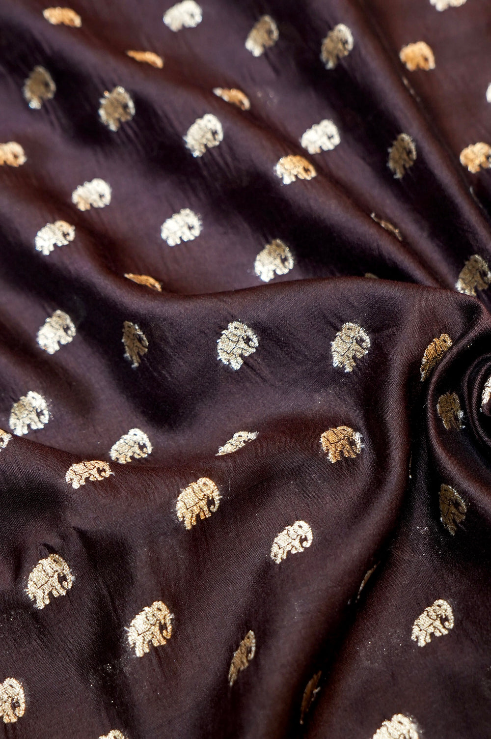 Jade Black Booti Soft Silk Banarasi Handwoven Thaan
