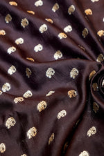 Jade Black Booti Soft Silk Banarasi Handwoven Thaan