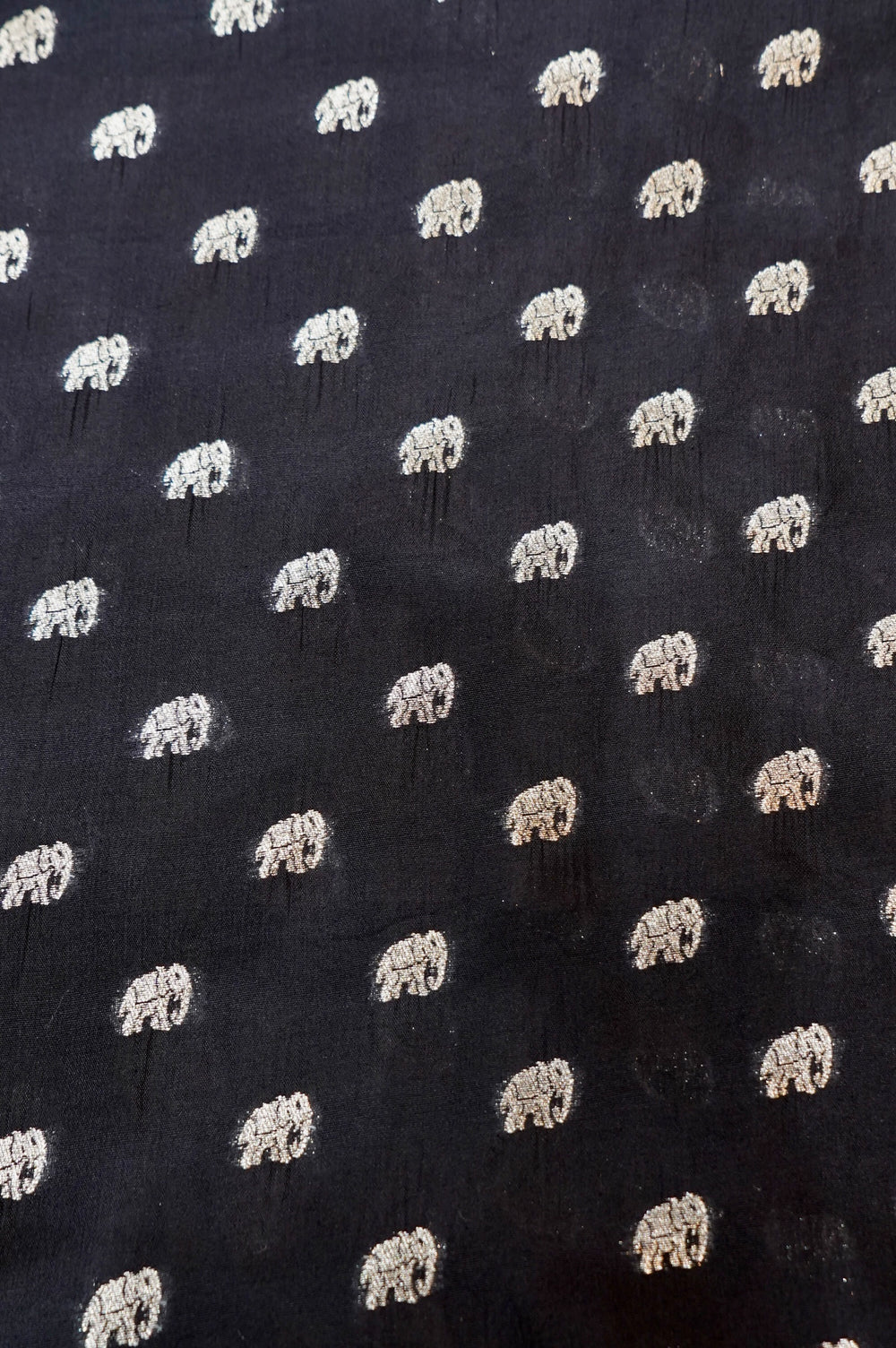 Jade Black Booti Soft Silk Banarasi Handwoven Thaan