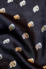 Jade Black Booti Soft Silk Banarasi Handwoven Thaan