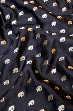 Jade Black Booti Soft Silk Banarasi Handwoven Thaan