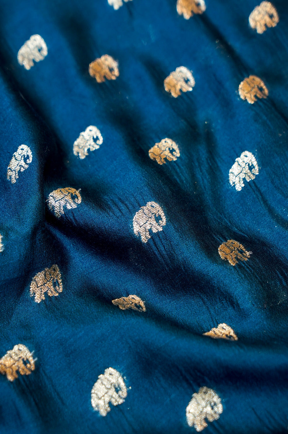 Aegean Blue Booti Soft Silk Handwoven Banarasi Thaan