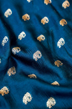 Aegean Blue Booti Soft Silk Handwoven Banarasi Thaan