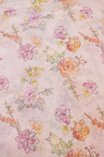 Flamingo Pink Floral Moonga Silk Blended Thaan