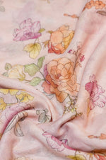 Flamingo Pink Floral Moonga Silk Blended Thaan