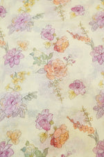 Banana Yellow Floral Moonga Silk Blended Thaan