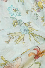 Mint Green Floral Moonga Silk Blended Thaan